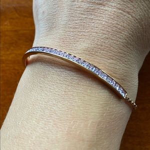 Michael Kors rose gold bracelet with pink stones
